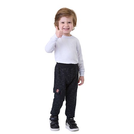 CALÇA DE MOLETOM JET COM BOLSO E APLIQUE - BICHO BAGUNÇA