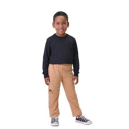 CALÇA DE MOLETOM JET COM BOLSO E APLIQUE - BICHO BAGUNÇA