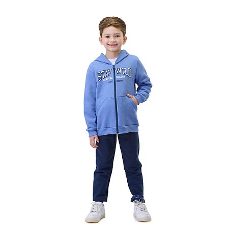 CONJUNTO DE MOLETOM COM ZIPPER E CAPUZ - BICHO BAGUNÇA