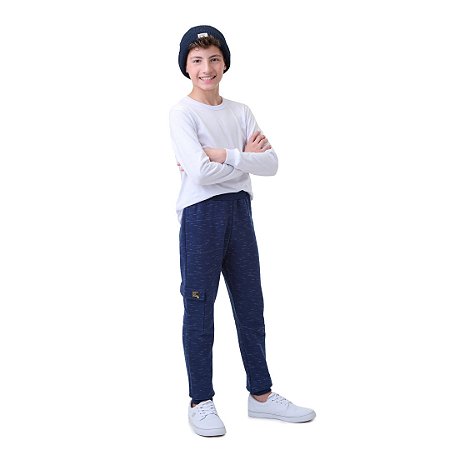 CALÇA DE MOLETOM JET COM BOLSO E APLIQUE - BICHO BAGUNÇA