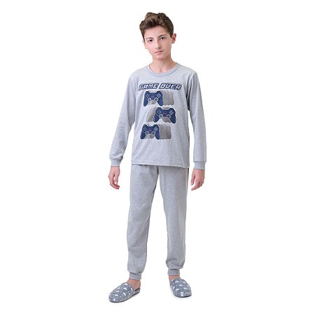 PIJAMA MASCULINO COM ESTAMPA BRILHA NO ESCURO - BICHO BAGUNÇA