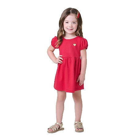 VESTIDO DE MALHA POA COM APLIQUE - BICHO BAGUNÇA