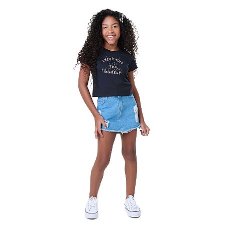 BLUSA EM MEIA MALHA COM STRASS - BICHO BAGUNÇA