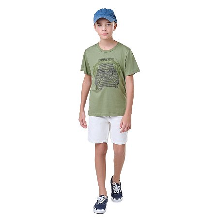 CAMISETA DE MEIA MALHA COM PUFF NA ESTAMPA - BICHO BAGUNÇA