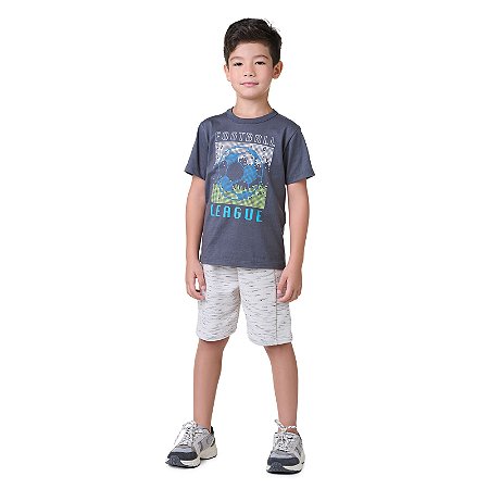 CONJUNTO EM MEIA MALHA E MOLETINHO JET - BICHO BAGUNÇA