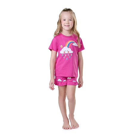 PIJAMA FEMININO EM MEIA MALHA BRILHA NO ESCURO - BICHO BAGUNÇA