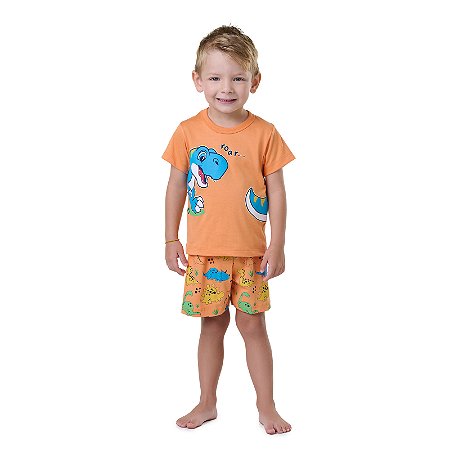 PIJAMA MASCULINO EM MEIA MALHA BRILHA NO ESCURO - BICHO BAGUNÇA