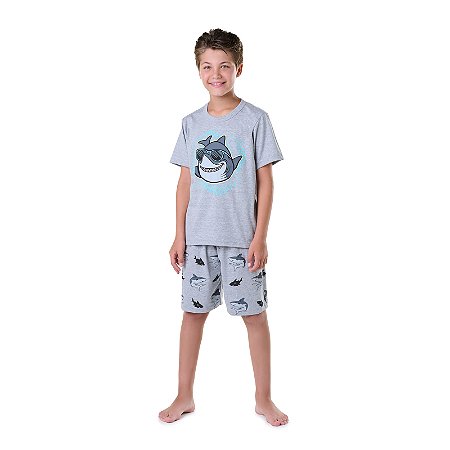 PIJAMA MASCULINO EM MEIA MALHA BRILHA NO ESCURO - BICHO BAGUNÇA