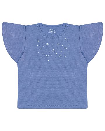 BLUSA EM MALHA POA COM STRASS - BICHO BAGUNÇA