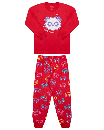 PIJAMA FEMININO EM MEIA MALHA BRILHA NO ESCURO - BICHO BAGUNÇA