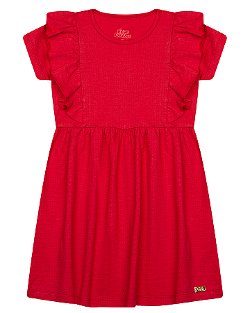 VESTIDO DE MALHA POA COM APLIQUE E PLAQUINHA - BICHO BAGUNÇA