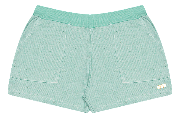 SHORTS EM MOLETINHO LINHO COM BOLSO E PLAQUINHA - BICHO BAGUNÇA