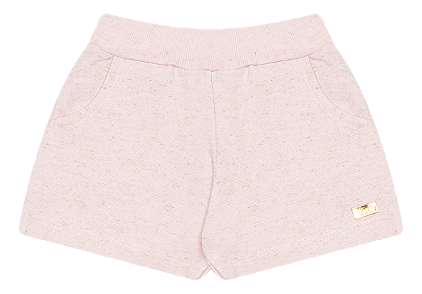 SHORTS EM MOLETINHO LINHO COM PLAQUINHA - BICHO BAGUNÇA