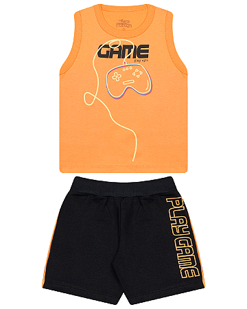 CONJUNTO DE MEIA MALHA E MOLETINHO COM ESTAMPA - BICHO BAGUNÇA