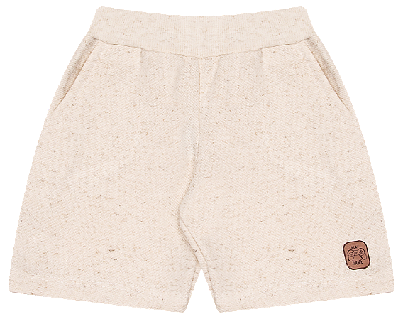 BERMUDA EM MOLETINHO LINHO COM BOLSO E PLAQUINHA - BICHO BAGUNÇA