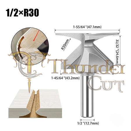 FRESA PARA CURVAR MDF (12X47-R30°)