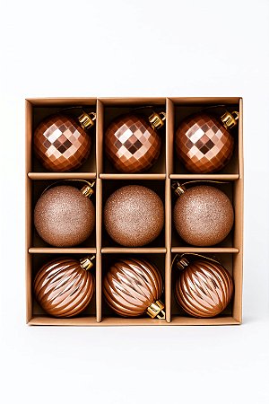 BOLAS DE NATAL 5CM COM 9 BOLAS