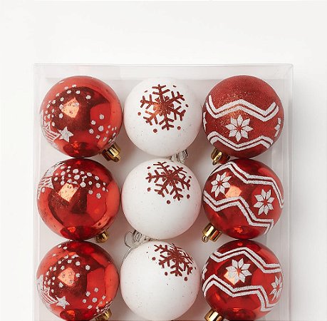 BOLAS DE NATAL 6CM COM 9 BOLAS