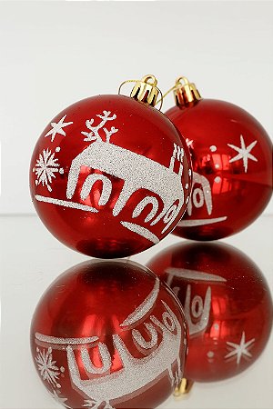 BOLA NATALINA DECORADA 10CM