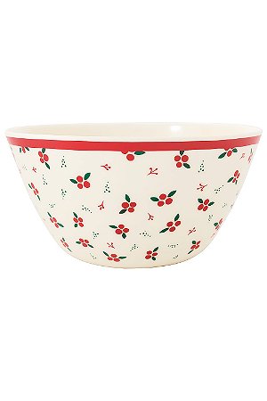 BOWL MELAMINA BERRY LISTRAS E POA 750ML BCO/VERM