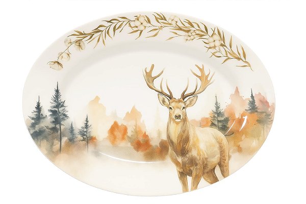 TRAVESSA OVAL MELAMINA CERVO BEGE