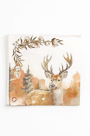 GUARDANAPO PAPEL NATAL RUSTICA BEGE 33X33CM