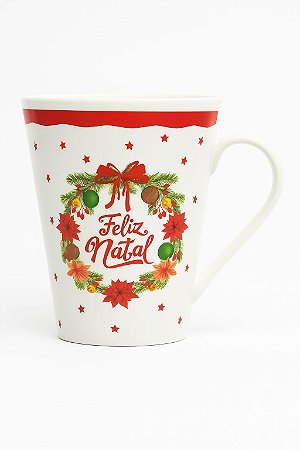 CANECA MELAMINA 330ML VINTAGE BCO/VERM