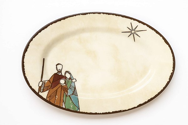 TRAVESSA OVAL MELAMINA SINO DE BELEM BEGE