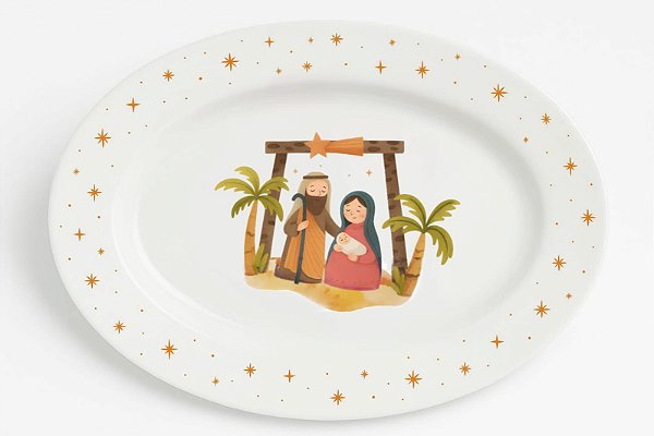 TRAVESSA OVAL MELAMINA LAPINHA BCO/BEGE