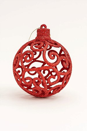 BOLA NATALINA 8CM VERMELHA