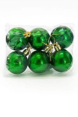 KIT BOLA NATALINA 4CM 6 UNIDADES VERDE