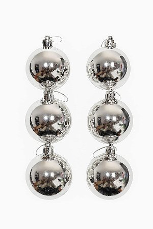 KIT BOLA NATALINA 6CM 6 UNIDADES PRATA