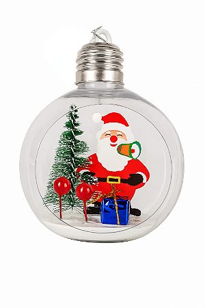 BOLA 10CM FIGURA NATALINA C/ NEVE