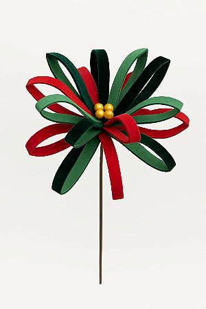 FLOR NATALINA 26CM VERDE/VERM