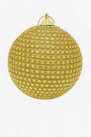 BOLA NATALINA DECORADA 10CM DOURADA