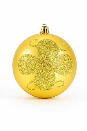 BOLA NATALINA DECORADA 10CM DOURADO