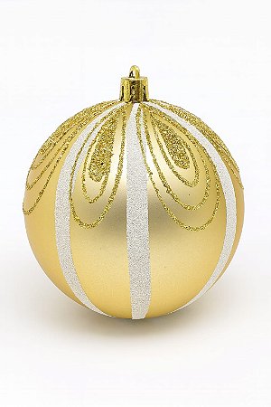 BOLA NATALINA DECORADA 10CM DOURADO