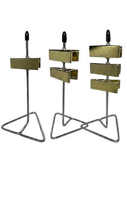 KIT SUPORTE METÁLICO CROMADO C/ PRENDEDOR PARA FITAS OLFATIVAS MOD 04