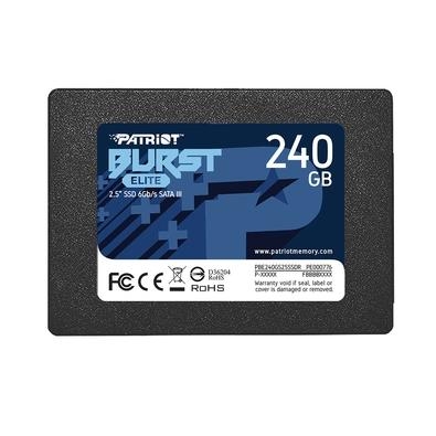 SSD SATA Patriot Burst Elite, 240GB, 2.5", Leitura: 450MB/s e Gravação: 320MB/s, Preto