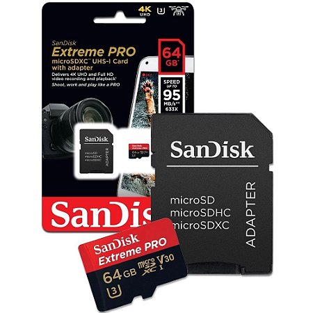 MicroSD SanDisk Extreme Pro 64GB - 95MB/s