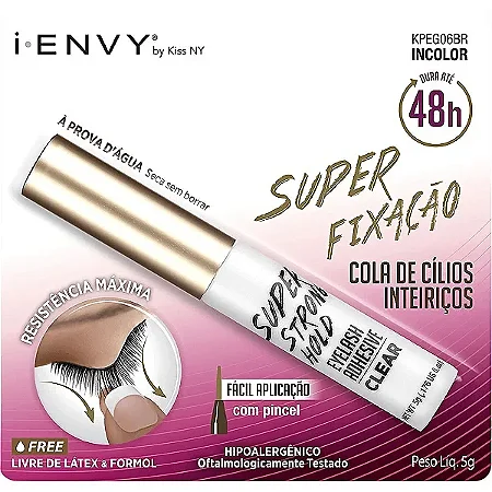Cola para Cílios Postiços 48H I-Envy Incolor - Kiss New York