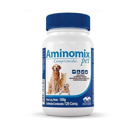 Aminomix Pet Para Cães e Gatos - 120 Comprimidos
