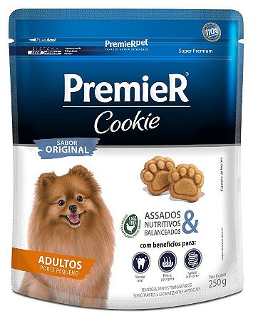 Biscoito Premier Cookie Raças Pequenas Para Cães Adultos Porte Pequeno Sabor Original 250 g