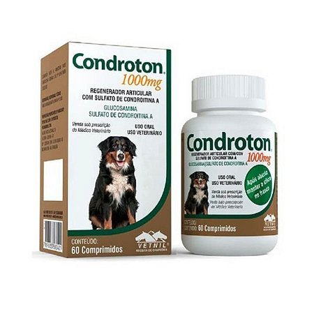 Condroton 1000 mg Para Cães - 60 Comprimidos