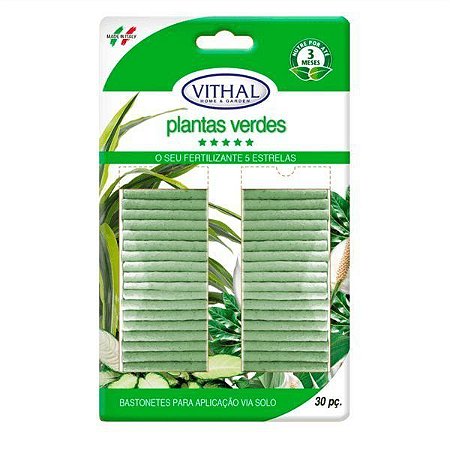 Fertilizante Vithal Bastonete Para Plantas Verdes - 30 Bastonetes