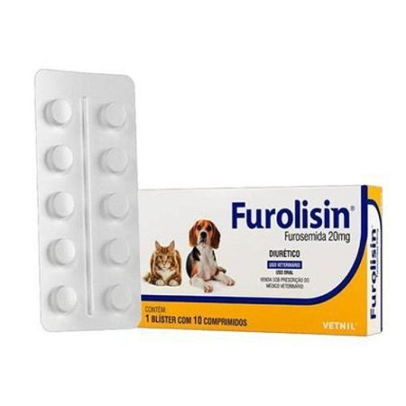 Furolisin 20 mg Para Cães e Gatos - 10 comprimidos