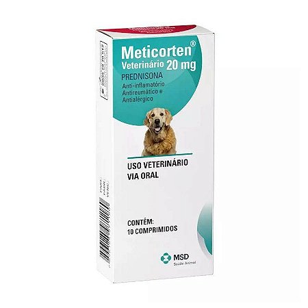 Meticorten 20 mg Para Cães e Gatos - 10 Comprimidos