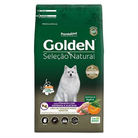 Ração Golden Seleção Natural Para Cães Adultos Sabor Abóbora e Alecrim