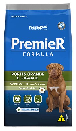 Ração Premier Fórmula Raças Grandes Para Cães Adultos Porte Grande Sabor Cordeiro - 15 Kg