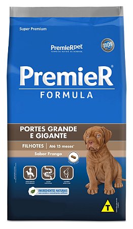 Ração Premier Fórmula Raças Grandes Para Cães Filhotes Porte Grande Sabor Frango - 15 Kg
